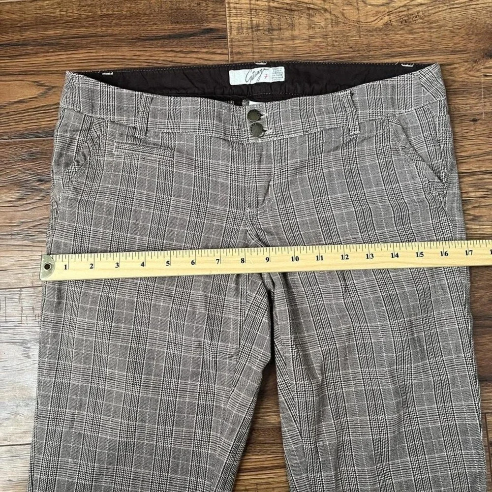Vintage Garage Plaid‎ Flare Trousers Low Rise Women 7 Office Academia Preppy - Picture 5 of 8